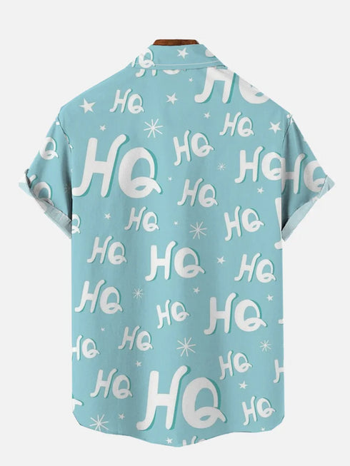 Men's Christmas Funny Graphic Short Sleeve Hawaiian Shirt